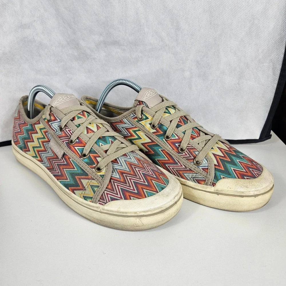 Keen Elsa Chevron Aztec Womens 10 Canvas Sneakers MultiColor Zigzag Low 1026104